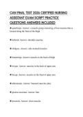 CAN FINAL TEST 2026 CERTIFIED NURSING ASSISTANT EXAM SCRIPT PRACTICE QUESTIONS ANSWERS INCLUDED