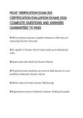 PICAT VERIFICATION EXAM 202 CERTIFICATION EVALUATION EXAMS 2026 COMPLETE QUESTIONS AND ANSWERS GUARANTEED TO PASS