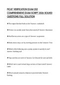 PICAT VERIFICATION EXAM 202 COMPREHENSIVE EXAM SCRIPT 2026 SOLVED QUESTIONS FULL SOLUTION