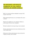 BDA RADIOGRAPHY AND RADIOLOGY EXAMINATION TEST 2026 COMPLETE QUESTIONS AND ANSWERS GRADED A&plus;