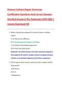Arizona Collision Repair Technician  Certification Questions And Correct Answers  &lpar;Verified Answers&rpar; Plus Rationales 2026 Q&A &vert;  Instant Download Pdf