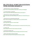 PILATES FINAL SCRIPT 2026 QUESTIONS WITH ANSWERS GRADED A&plus;