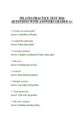 PILATES PRACTICE TEST 2026 QUESTIONS WITH ANSWERS GRADED A&plus;