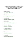 PILATES CERTIFIED INSTRUCTOR SCRIPT 2026 QUESTIONS WITH SOLUTIONS GRADED A&plus;