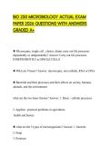 BIO 250 MICROBIOLOGY ACTUAL EXAM PAPER 2026 QUESTIONS WITH ANSWERS GRADED A&plus;