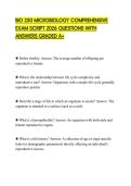 BIO 250 MICROBIOLOGY COMPREHENSIVE EXAM SCRIPT 2026 QUESTIONS WITH ANSWERS GRADED A&plus;