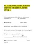 BIO 250 MICROBIOLOGY FINAL PAPER 2026 QUESTIONS WITH CORRECT ANSWERS GRADED A&plus;