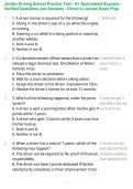 Jordan Driving School Practice Test - A&plus; Guaranteed Success - Verified Questions and Answers - Driver&rsquo;s License Exam Prep