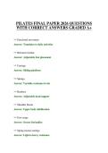 PILATES FINAL PAPER 2026 QUESTIONS WITH CORRECT ANSWERS GRADED A&plus;