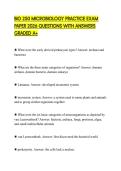 BIO 250 MICROBIOLOGY PRACTICE EXAM PAPER 2026 QUESTIONS WITH ANSWERS GRADED A&plus;