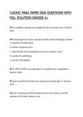 CAOHC FINAL PAPER 2026 QUESTIONS WITH FULL SOLUTION GRADED A&plus;