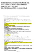 NUR 102 MIDTERM AND FINAL EXAM 2025-2026  FALL-SPRING SEMESTER TEST  BANK WITH  COMPLETE QUESTIONS AND   SOLUTIONSGUARANTEED PASS &lpar;SCORE A&rpar; 