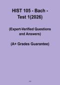 HIST 105 Bach Test 1 Study Guide PDF &ndash; History 105 Exam Review & Practice Questions