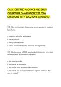 CADC CERTIFIED ALCOHOL AND DRUG COUNSELOR EXAMINATION TEST 2026 QUESTIONS WITH SOLUTIONS GRADED A&plus;