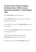 Sar Tech II Exam &vert; Search and Rescue  Certification &lpar;Sar&rpar; &vert; 100&percnt; Correctly  Answered and Graded A&plus; &vert; Latest Update  2026 
