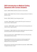 D521-INTRODUCTION TO MEDICAL CODING EXAM QUESTIONS AND ANSWERS