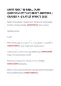 UWRF FDSC 110 FINAL EXAM  QUESTIONS WITH CORRECT ANSWERS &vert;  GRADED A&plus;&vert;&vert; LATEST UPDATE 2026 