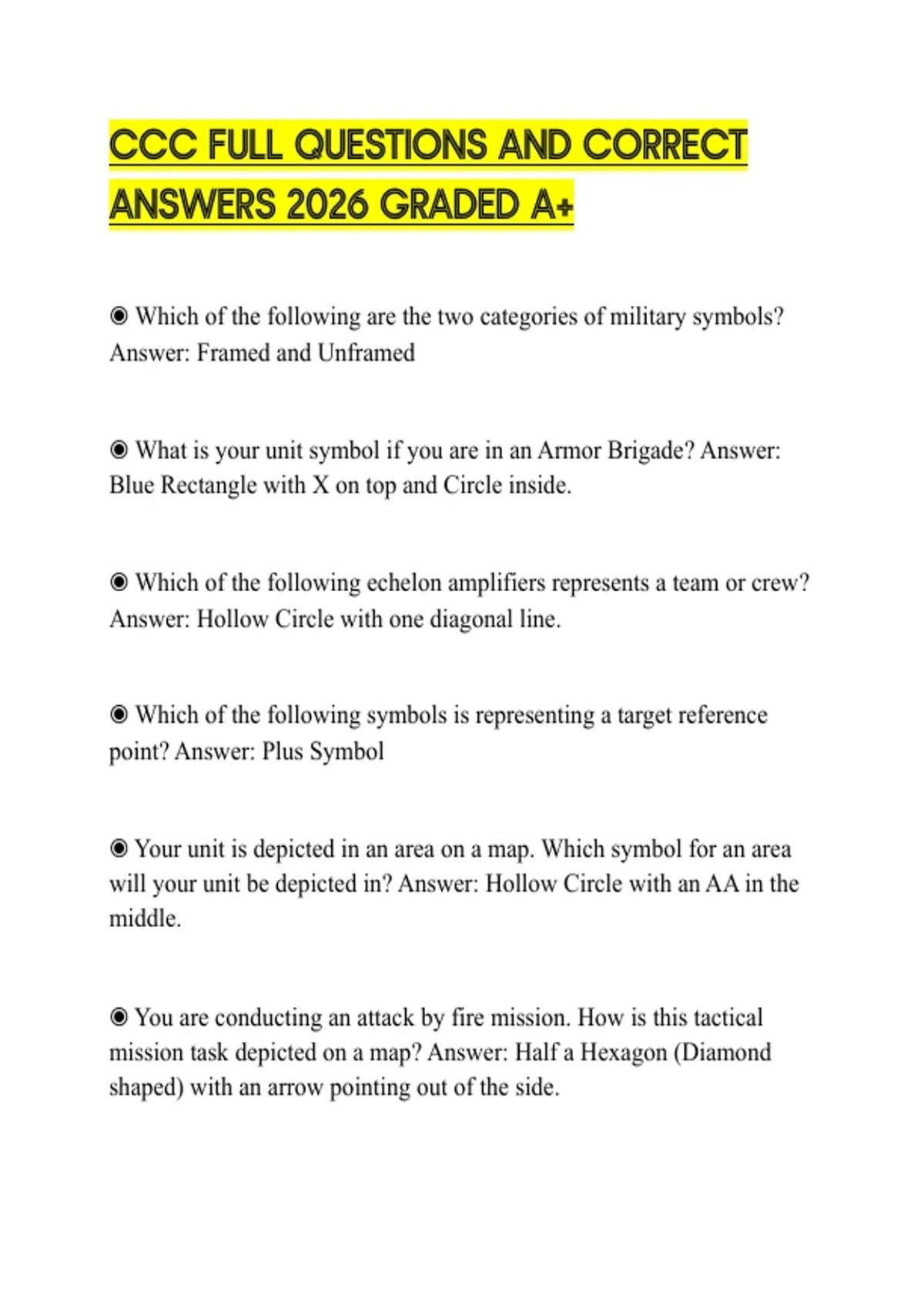 CCC FULL QUESTIONS AND CORRECT ANSWERS 2026 GRADED A+ - Ccc - Stuvia US