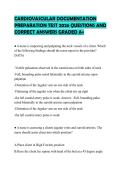 CARDIOVASCULAR DOCUMENTATION PREPARATION TEST 2026 QUESTIONS AND CORRECT ANSWERS GRADED A&plus;