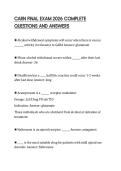 CARN FINAL EXAM 2026 COMPLETE QUESTIONS AND ANSWERS