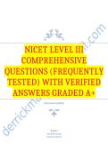 NICET Level III Comprehensive Questions &lpar;Frequently Tested&rpar; with Verified Answers Graded A&plus;