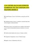 CCHI CERTIFIED HEALTHCARE INTERPRETER EXAMINATION TEST 2026 QUESTIONS WITH SOLUTIONS GRADED A&plus;