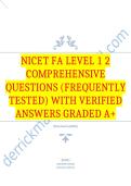 NICET FA Level 1 2 Comprehensive Questions &lpar;Frequently Tested&rpar; with Verified Answers Graded A&plus;