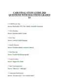 CARS FINAL STUDY GUIDE 2026 QUESTIONS WITH SOLUTIONS GRADED A&plus;