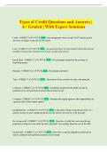 Types of Credit Questions and Answers &vert;  A&plus; Graded &vert; With Expert Solutions