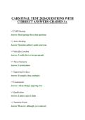 CARS FINAL TEST 2026 QUESTIONS WITH CORRECT ANSWERS GRADED A&plus;