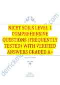 NICET Soils level 1 Comprehensive Questions &lpar;Frequently Tested&rpar; with Verified Answers Graded A&plus; Package Deal