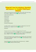 Financial Crime Investigations Questions  and Answers &vert; A&plus; Graded &vert; With Expert  Solutions