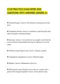 CCHI PRACTICE EXAM PAPER 2026 QUESTIONS WITH ANSWERS GRADED A&plus;