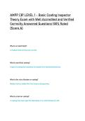 AMPP CIP LEVEL 1 - Basic Coating Inspector  Theory Exam with Well Accredited and Verified  Correctly Answered Questions 100&percnt; Rated  &lpar;Score A&rpar; 