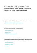 NACE CIP 1 CBT Exam &lpar;Quizzes and Study  Questions&rpar; with Correct Answers at Top with  an Assured Grade Already A&plus; Graded