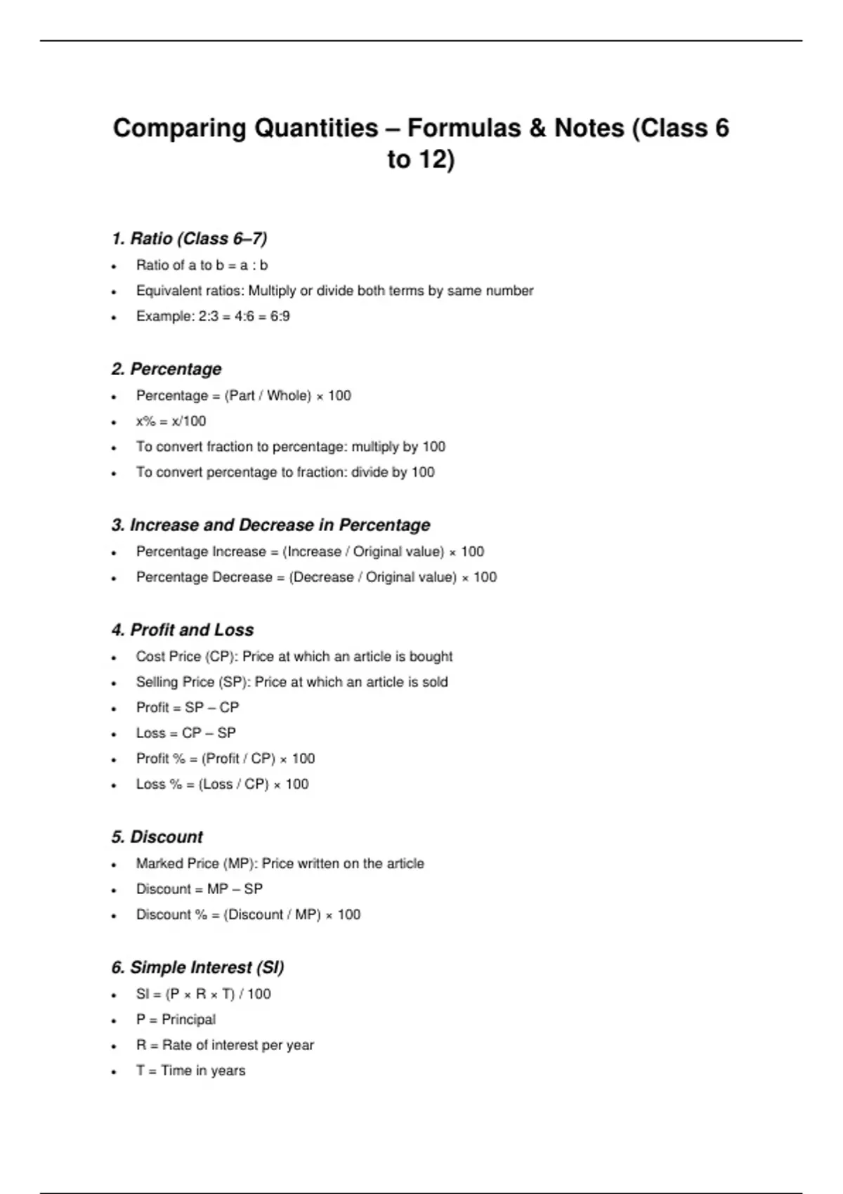 Comparing quantities - Mathematics - Stuvia US