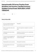 Massachusetts Oil burner Practice Exam Questions and Answers &lpar;Verified Answers&rpar; Updated &lpar;Actual Exam&rpar; 20252026 LATEST VERSION&excl;&excl;
