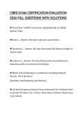 CBRS EXAM CERTIFICATION EVALUATION 2026 FULL QUESTIONS WITH SOLUTIONS