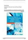 Test bank for Study Guide for Foundations of Maternal-Newborn and Women's Health Nursing 8th Edition with test questions and answers graded A&plus;