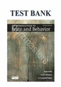 Test bank for Loose-Leaf Version for An Introduction to Brain and Behavior Seventh Edition with test questions and answers graded A&plus;