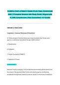 FLORIDA CIVIC LITERACY EXAM &lpar;FCLE&rpar; FINAL EXAM BANK 2026 &vert; 2 Complete Versions with Study Guide &vert; Aligned with FL DOE Competencies &vert; Pass Guaranteed - A&plus; Graded