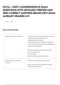 HCCA - CHPC COMPREHENSIVE EXAM QUESTIONS WITH DETAILED VERIFIED AND 100&percnt; CORRECT ANSWERS BRAND NEW EXAM ALREADY GRADED A&plus;&excl;&excl;