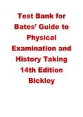 Test Bank for Bates&rsquo; Guide to Physical Examination and History Taking&comma; 14th Edition by Bickley &vert; 2026 Updated Exam Questions