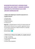 Washington Denturist Licensing Exam Questions and Correct Answers