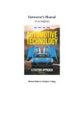 Solution Manual for Automotive Technology&colon; A Systems Approach&comma; 4th Canadian Edition by Erjavec &vert; 2026 Updated Solutions