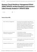 Genesys Cloud Workforce Management EXAM &lpar;2026&rpar; UPDATE Verified Questions And Answers &vert; Latest Already Graded A&plus; UPDATE &vert;2026