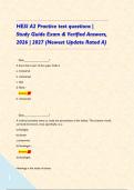 HESI A2 Practice test questions &vert; Study Guide Exam & Verified Answers&comma; 2026 &vert; 2027 &lpar;Newest Update Rated A&rpar;       