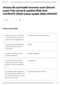Arizona life and health insurance exam &lpar;Recent exam&rpar; Fully solved & updated 2026 Most COMPLETE &lpar;2026&rpar; &lpar;Latest Update 2026&rpar; UPDATE&excl;&excl;