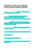 NURSING 104 Exam 1 Complete Questions & Verified Answers &vert; Foundations of Nursing Theory & Research &vert; Guaranteed A&plus;