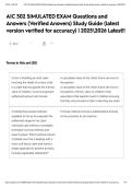 AIC 302 SIMULATED EXAM Questions and Answers &lpar;Verified Answers&rpar; Study Guide &lpar;latest version verified for accuracy&rpar; &vert; 20252026 Latest&excl;&excl;